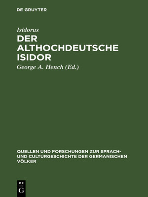 cover image of Der althochdeutsche Isidor